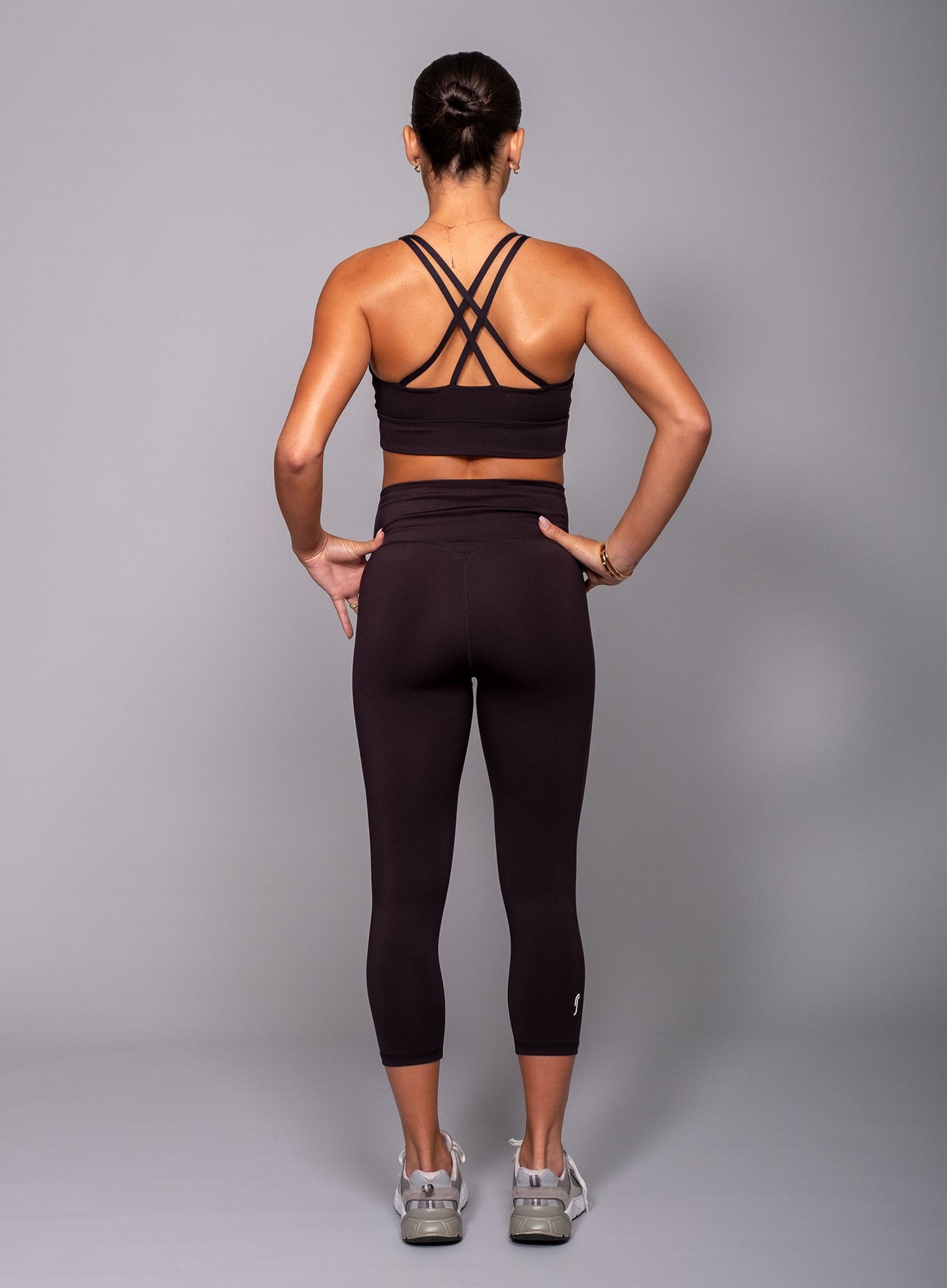Tech cropped leggings - svartar