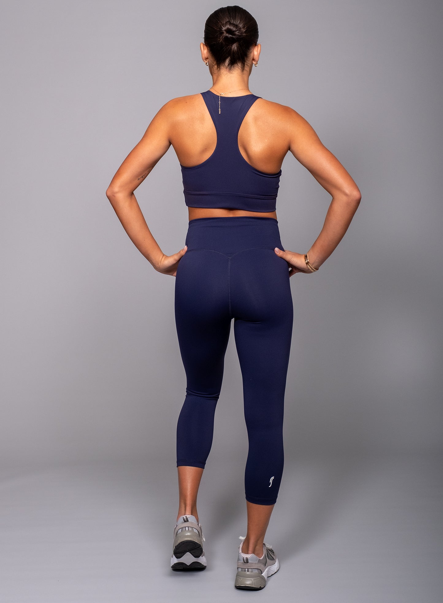 Tech cropped leggings - dökkbláar