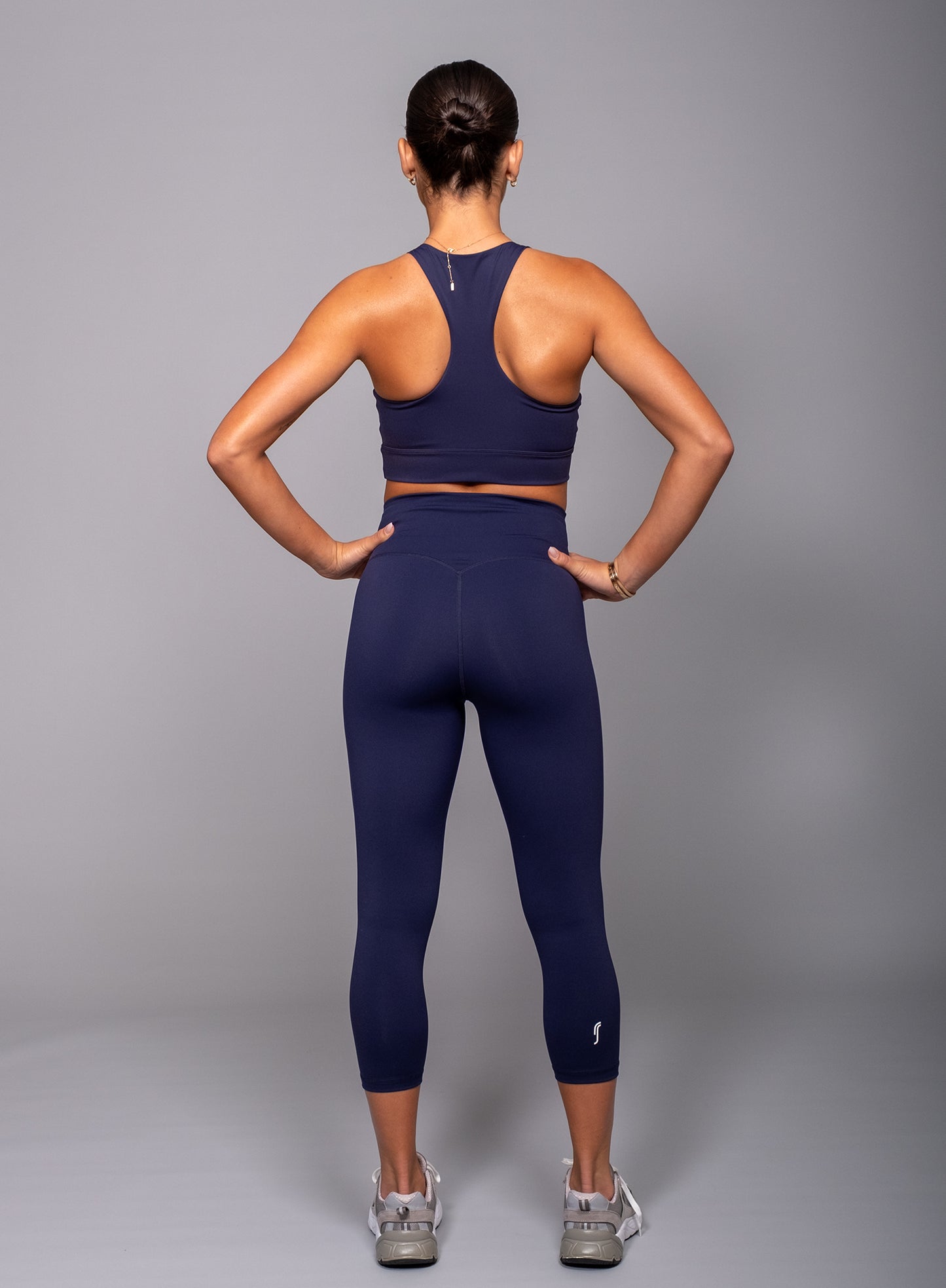 Tech cropped leggings - dökkbláar