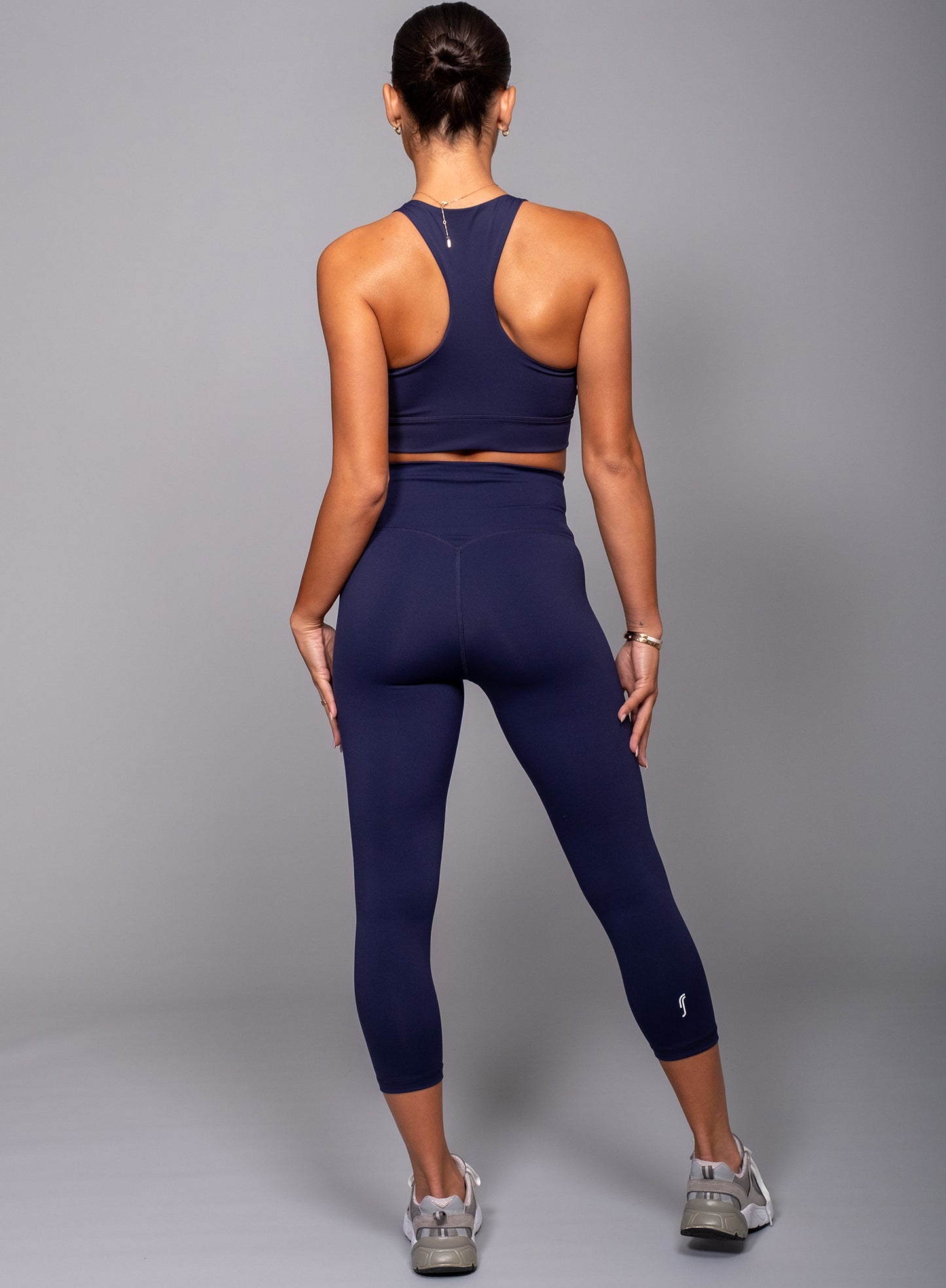Tech cropped leggings - dökkbláar