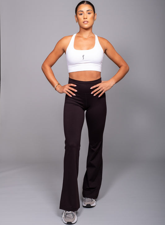 Útvíðar síðbuxur - svartar